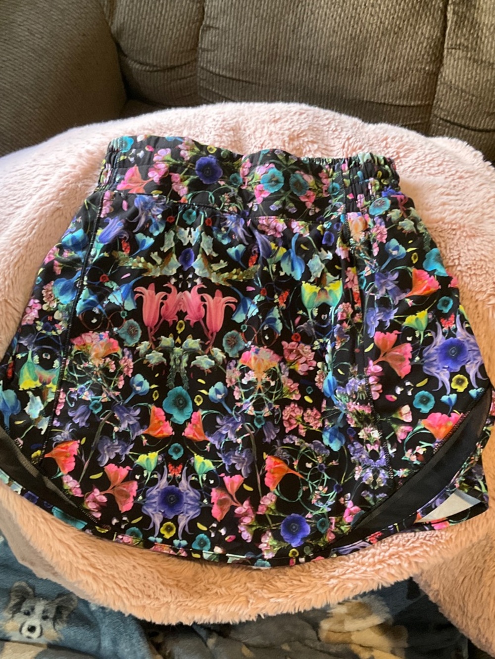 lululemon athletica Black Floral Mini Skorts